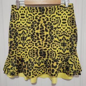 Gregory Parkinson Anthropologie Women's Leopard‎ Print Scuba Knit Skirt Size 40